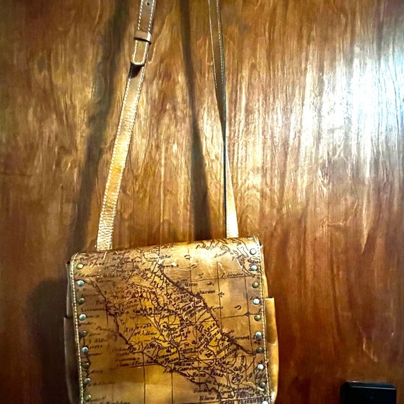 Patricia Nash Leather Messenger Bag with Italy Map Design - Picture 2 of 9